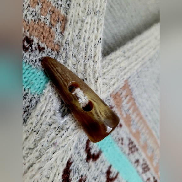 Kontrol Women's Oversized Poncho, Cover Up, Shrug, Tribal Print, Fringe, XL - Picture 15 of 16